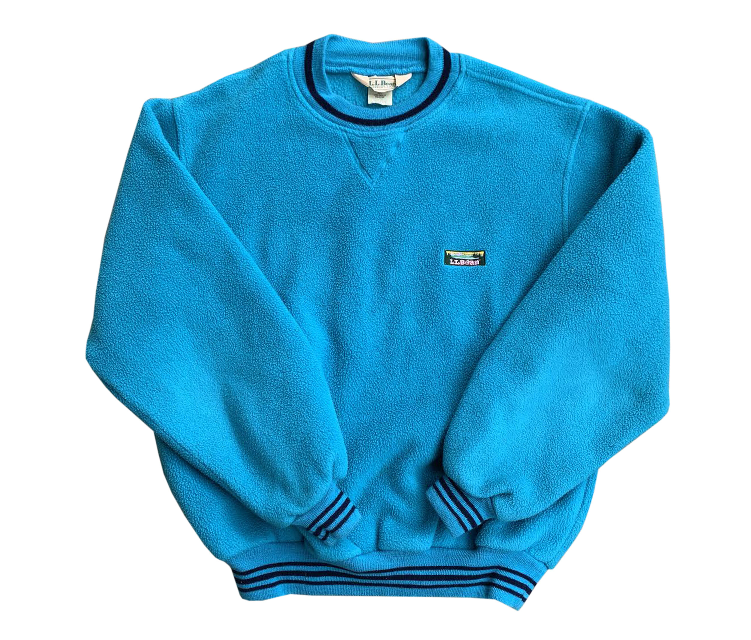 Vintage LL Bean Turquoise Fleece Sweatshirt (Size S) — Roots